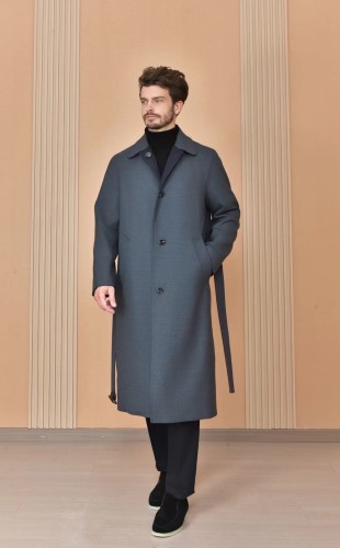 NIGO Loro Piana Men's Reversible Double-Faced Coat with Belt, Single-Button Lapel, Long Fit Jacket Ngvp #nigo2336
