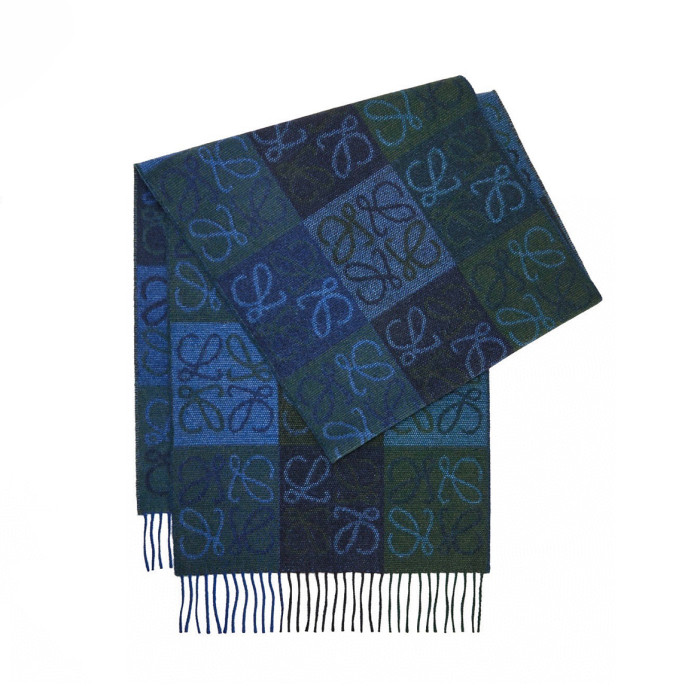 NIGO Loewe Men's And Women's Wool And Cashmere Checkered Scarves Fall/Winter Logo Color-Blocked Accessory Scarf Scarf Accessories #nigo81535