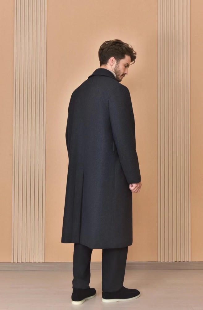 NIGO Loro Piana Men's Reversible Double-Faced Coat with Belt, Single-Button Lapel, Long Fit Jacket Ngvp #nigo2336