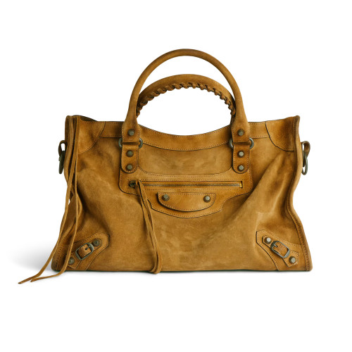NIGO Balenciaga LE CITY Medium Handbag Women's Fashion Luxury Solid-Colour Suede Tote Bag Crossbody Bag Bags 8230582AB2A1143 Ngvp #nigo2434
