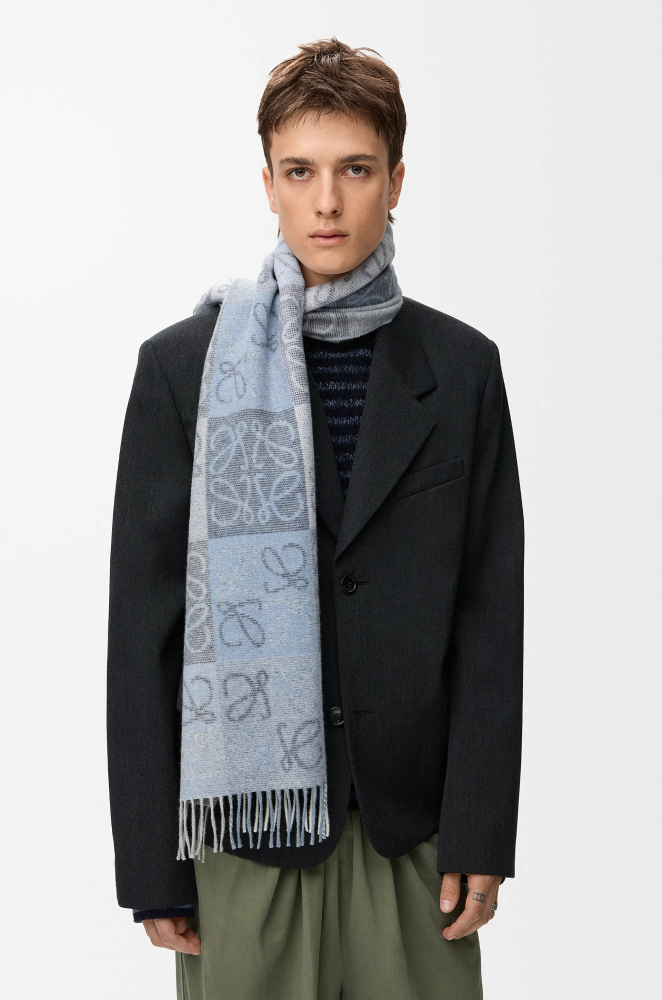 NIGO Loewe Men's And Women's Wool And Cashmere Checkered Scarves Fall/Winter Logo Color-Blocked Accessory Scarf Scarf Accessories #nigo81535
