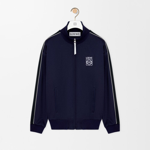 NIGO Loewe Men's Spring/fall Casual High Neck Zipper Solid Color Knit Fabric Embroidered Long Sleeve Jacket Solid Color Stretch Waistband Solid Color Knit Casual Pants Suit Set #nigo78539
