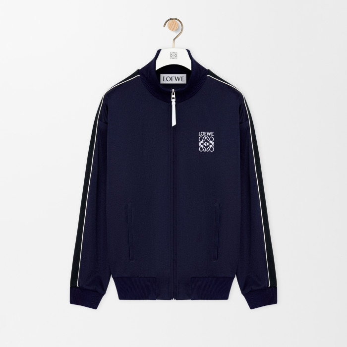 NIGO Loewe Men's Spring/fall Casual High Neck Zipper Solid Color Knit Fabric Embroidered Long Sleeve Jacket Solid Color Stretch Waistband Solid Color Knit Casual Pants Suit Set #nigo78539