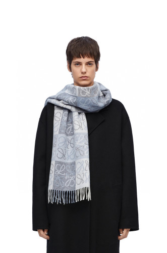 NIGO Loewe Men's And Women's Wool And Cashmere Checkered Scarves Fall/Winter Logo Color-Blocked Accessory Scarf Scarf Accessories #nigo81535