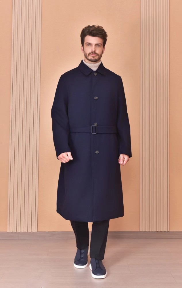 NIGO Loro Piana Men's Reversible Double-Faced Coat with Belt, Single-Button Lapel, Long Fit Jacket Ngvp #nigo2336