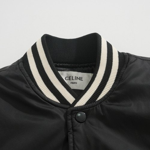 NIGO Celine Men's Spring/Fall Logo Single-Breasted Solid-Color Striped Collar Casual Loose-Fit Baseball Jacket Long-Sleeve Cotton Jacket #nigo81534
