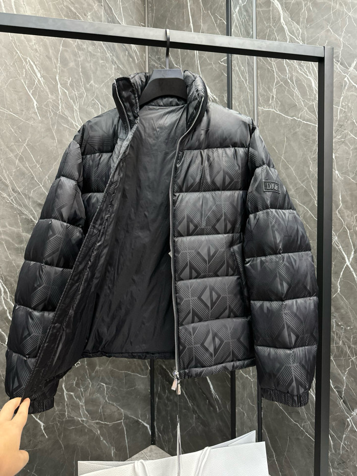 NIGO Dior Men's Fall/Winter Stand-Up Collar Logo All-Over Print Zipper Solid Color Casual Long-Sleeve Warm Puffer Down Jacket #nigo81528