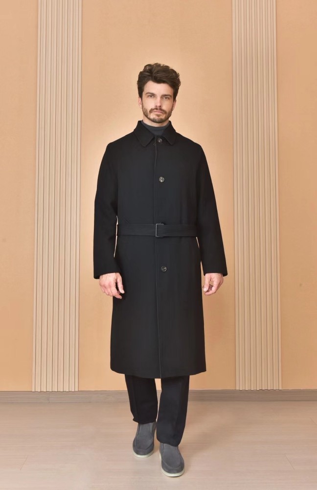 NIGO Loro Piana Men's Reversible Double-Faced Coat with Belt, Single-Button Lapel, Long Fit Jacket Ngvp #nigo2336