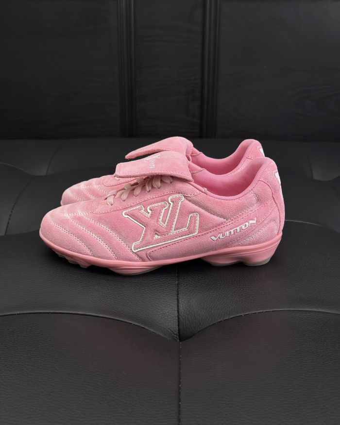 NIGO Louis Vuitton LV Footprint Soccer Men's And Women's Solid Color Suede Leather Round Toe Lace-up Low-top Sneakers Shoes #nigo77695