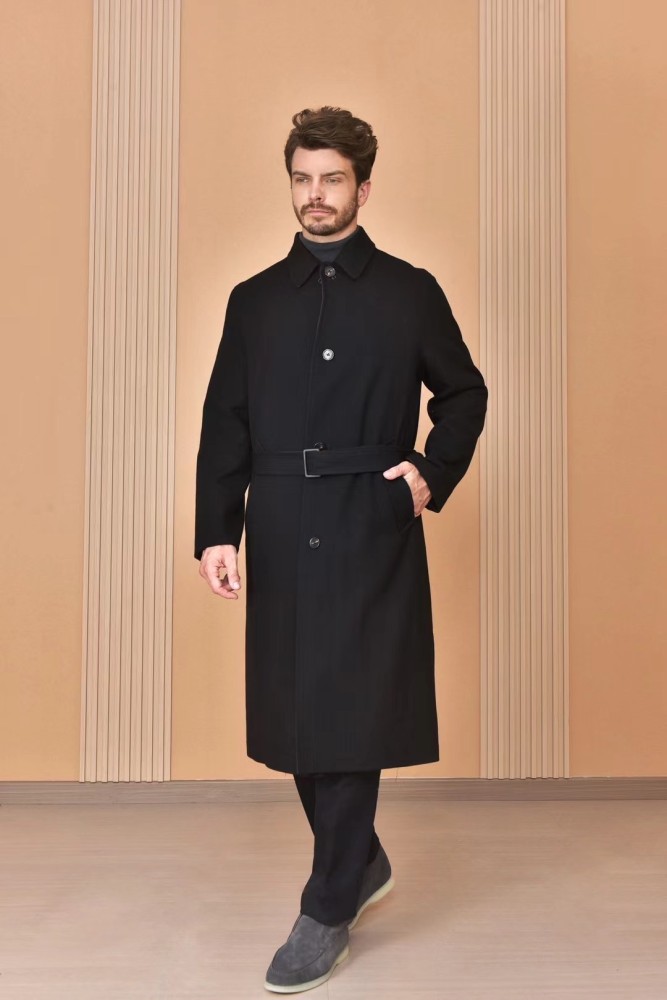 NIGO Loro Piana Men's Reversible Double-Faced Coat with Belt, Single-Button Lapel, Long Fit Jacket Ngvp #nigo2336