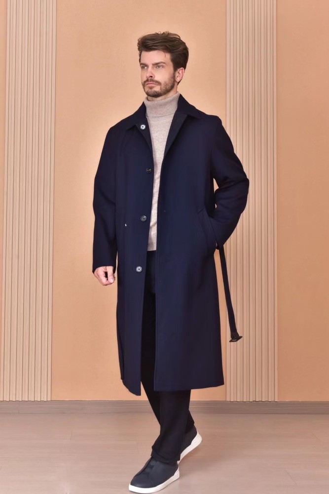 NIGO Loro Piana Men's Reversible Double-Faced Coat with Belt, Single-Button Lapel, Long Fit Jacket Ngvp #nigo2336