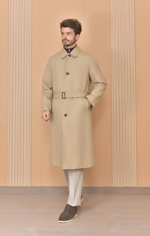 NIGO Loro Piana Men's Reversible Double-Faced Coat with Belt, Single-Button Lapel, Long Fit Jacket Ngvp #nigo2336