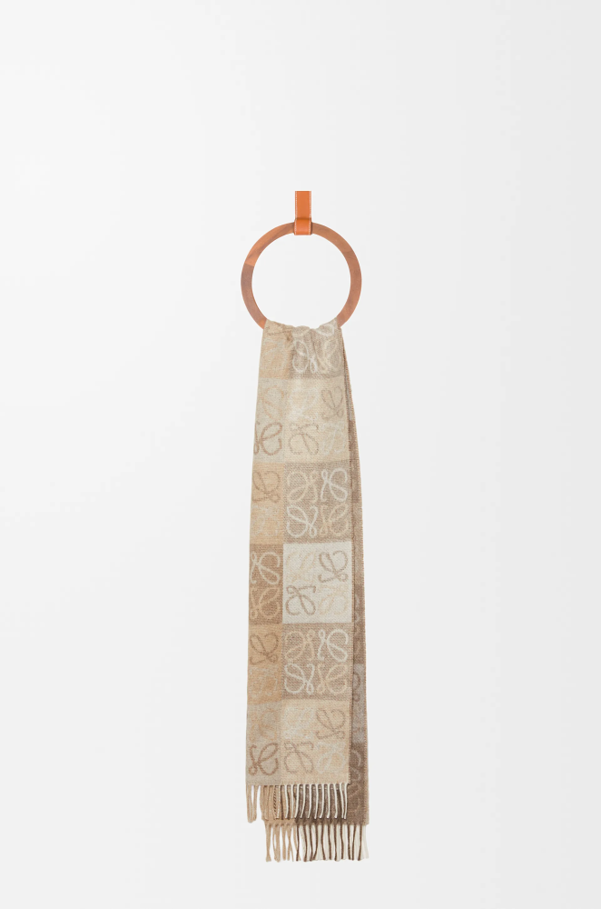 NIGO Loewe Men's And Women's Wool And Cashmere Checkered Scarves Fall/Winter Logo Color-Blocked Accessory Scarf Scarf Accessories #nigo81535