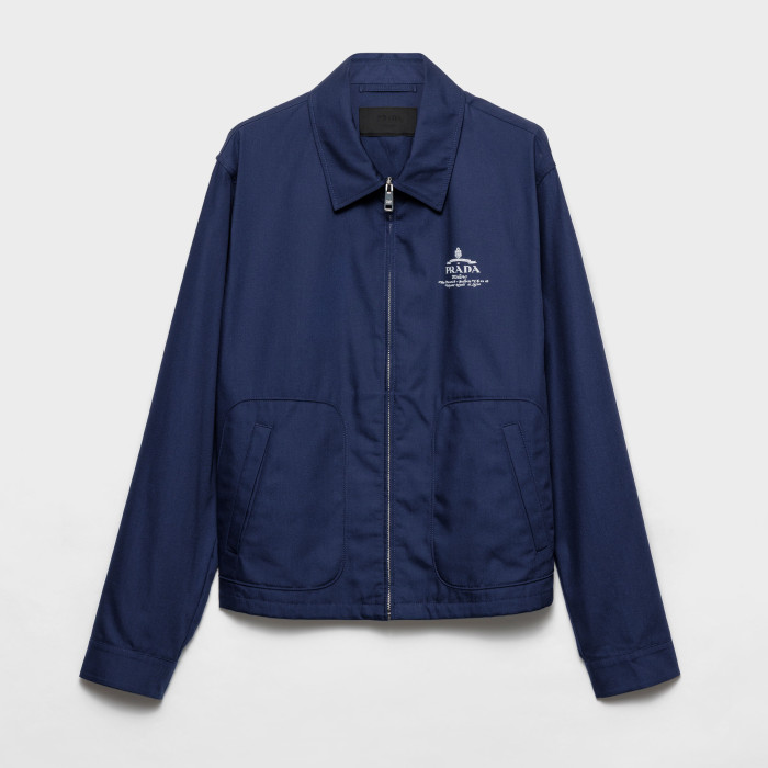 NIGO Prada Men's Spring/Fall Casual Fashion Solid Color Logo Collar Zipper Cotton Blend Long Sleeve Short Jacket #nigo78559