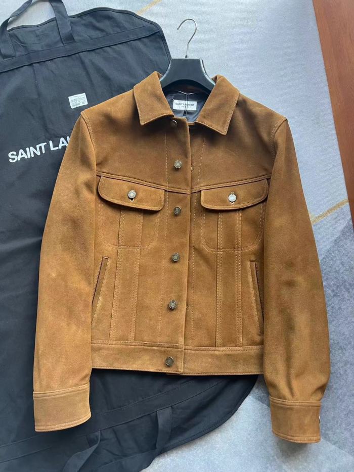 NIGO SAINT LAURENT  Suede Lapel Button Jacket Coat #nigo95154