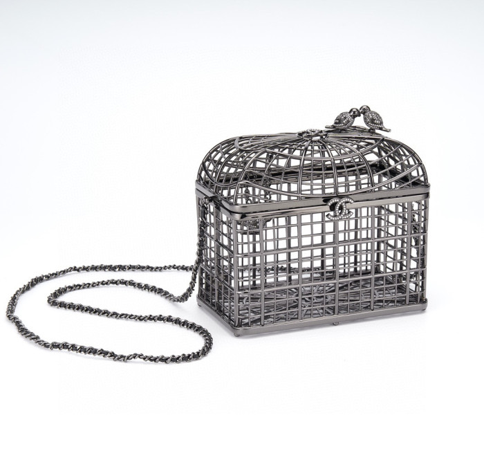 NIGO Chanel Women's Fashion Classic Metal and Rhinestone Birdcage-Shaped Rigid Evening Clutch Bag Bags #nigo78572