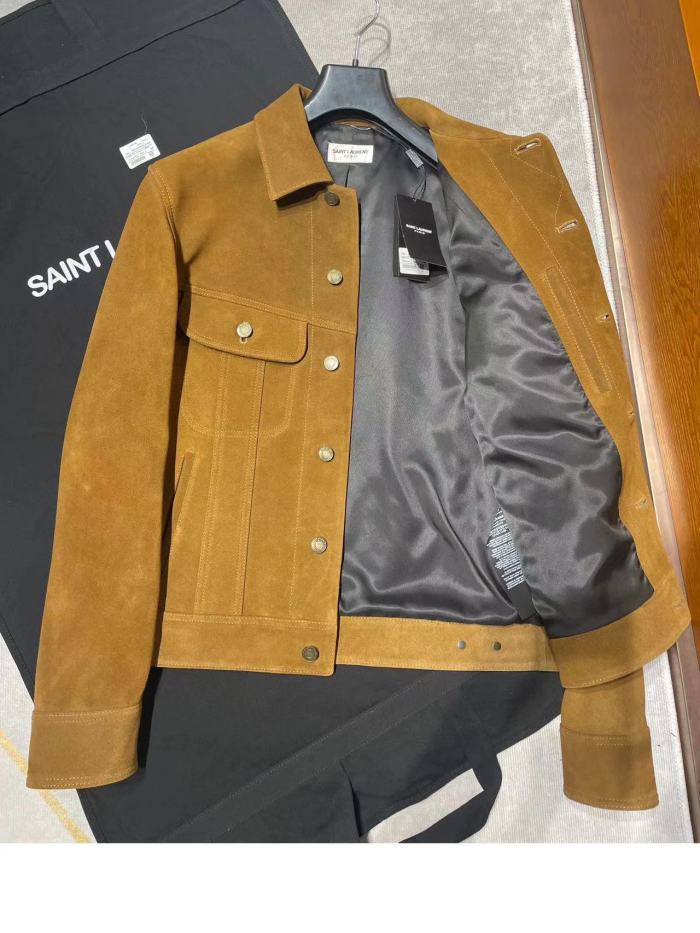 NIGO SAINT LAURENT  Suede Lapel Button Jacket Coat #nigo95154