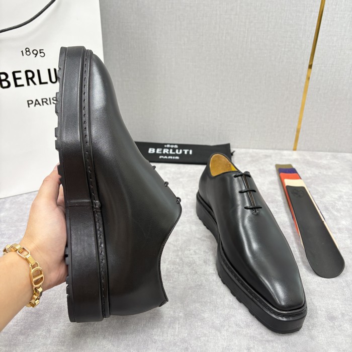 NIGO Berluti Men's Spring/Fall Classic Elegant Leather-Sourced Elastic Formal Midsole Dress Shoes #nigo78574