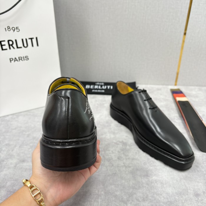 NIGO Berluti Men's Spring/Fall Classic Elegant Leather-Sourced Elastic Formal Midsole Dress Shoes #nigo78574