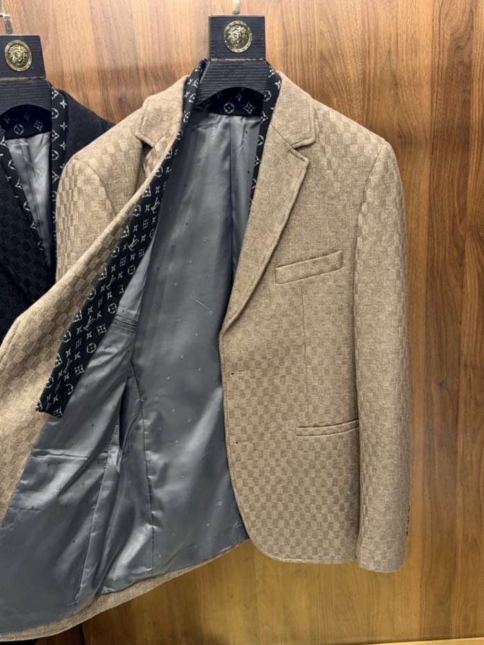 NIGO Louis Vuitton Men's Spring/Fall Fashion Classic V Neck Knit Plaid Fabric Single Breasted Suit Jacket #nigo78575