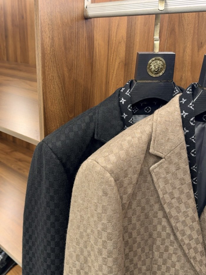 NIGO Louis Vuitton Men's Spring/Fall Fashion Classic V Neck Knit Plaid Fabric Single Breasted Suit Jacket #nigo78575