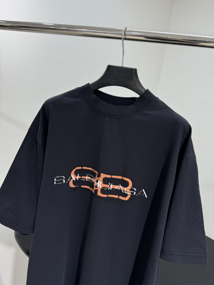 NIGO Balenciaga BB ICON STENCIL Men's Summer Fashion Casual Crew Neck Vintage Plain Knit Oversized Loose Fit T-Shirt #nigo78613