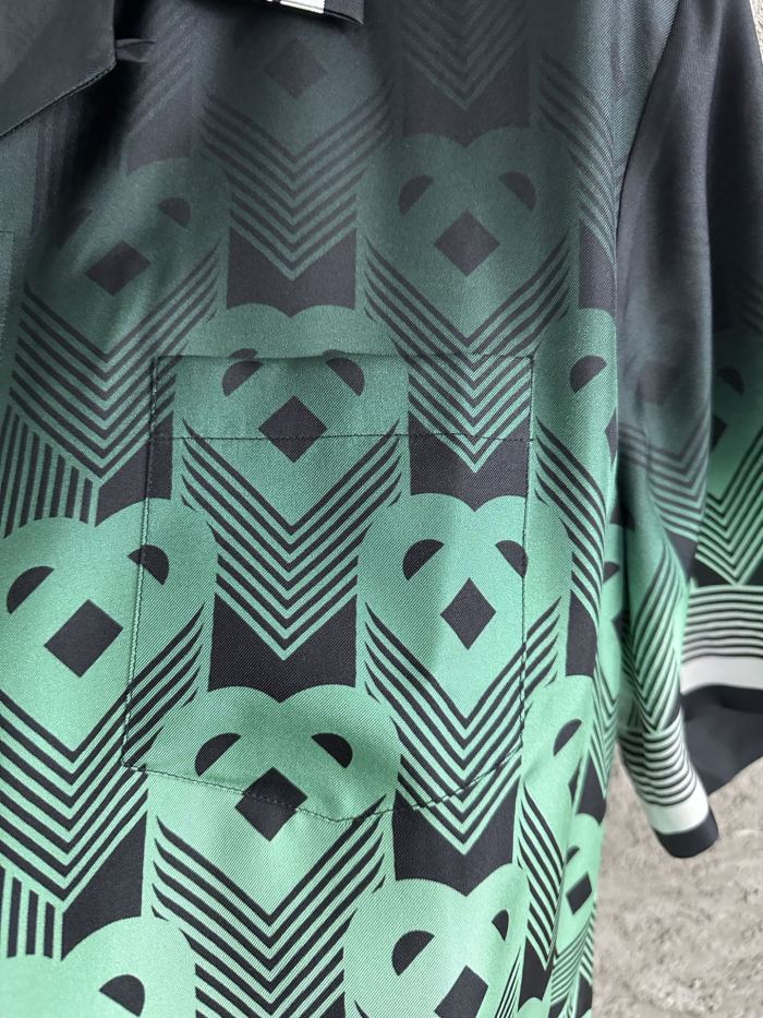 NIGO Casablanca Men's Summer Fashion Casual Heart Pattern Silk Button Down Short Sleeve Shirt with Elastic Drawstring Silk Shorts Suit Set #nigo78592