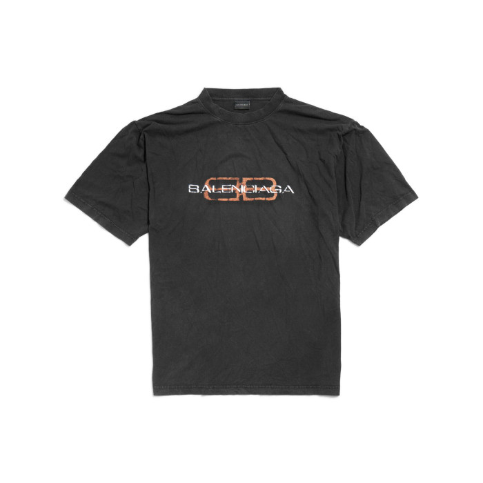 NIGO Balenciaga BB ICON STENCIL Men's Summer Fashion Casual Crew Neck Vintage Plain Knit Oversized Loose Fit T-Shirt #nigo78613