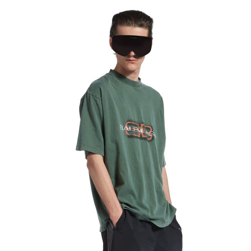 NIGO Balenciaga BB ICON STENCIL Men's Summer Fashion Casual Crew Neck Vintage Plain Knit Oversized Loose Fit T-Shirt #nigo78613