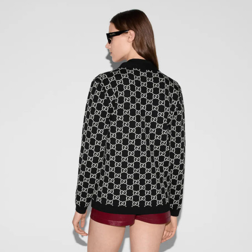 NIGO Gucci Men's And Women's Fall/Winter Fashion Casual Vintage Elegant V-Neck Single Button Reversible Logo Jacquard Knit Wool Cardigan #nigo78587