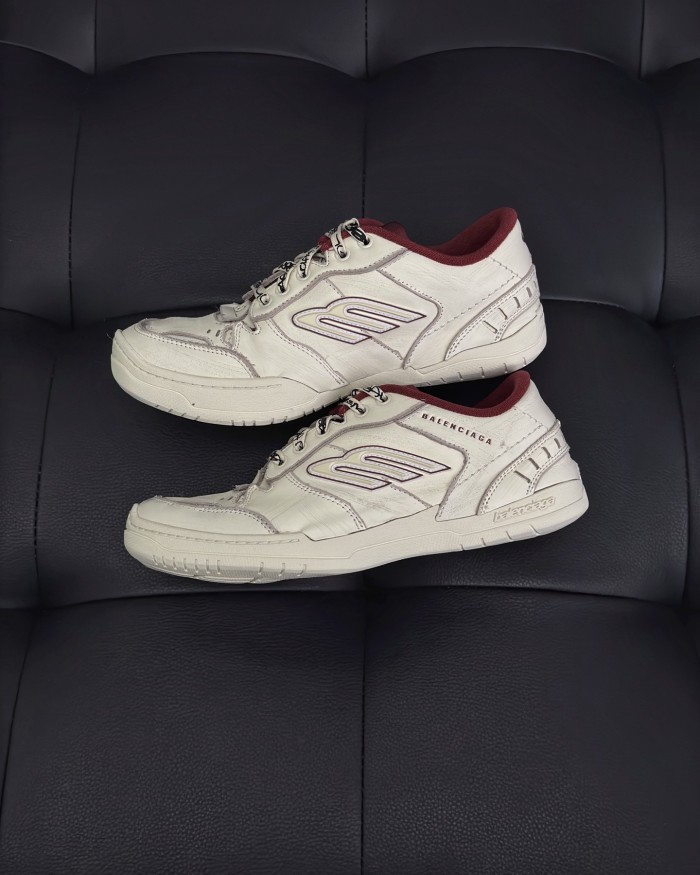 NIGO Balenciaga Hamptons Worn-Out Men's and Women's Solid Color Cowhide Leather and Polyester Low-Top Lace-Up Sneakers Shoes #nigo77981