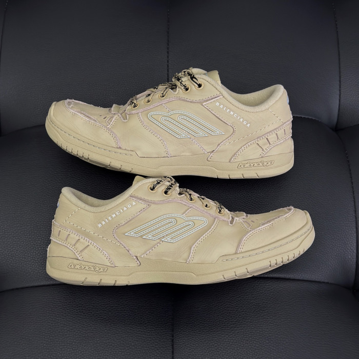 NIGO Balenciaga Hamptons Worn-Out Men's and Women's Solid Color Cowhide Leather and Polyester Low-Top Lace-Up Sneakers Shoes #nigo77981