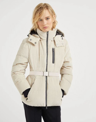 NIGO Brunello Cucinelli Women's Fall And Winter Waist Thin With Belt Ski Series Cotton Down Jacket Hooded Removable Goose Down Jacket Coat Ngvp #nigo2448