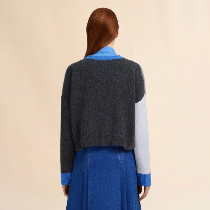 NIGO MARNI Women's Spring/Fall Fashion Casual Crew Neck Ribbed Trim Single-Button Long-Sleeve Knit Cardigan #nigo78638
