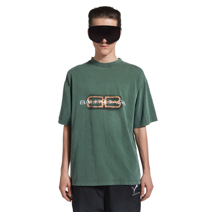 NIGO Balenciaga BB ICON STENCIL Men's Summer Fashion Casual Crew Neck Vintage Plain Knit Oversized Loose Fit T-Shirt #nigo78613