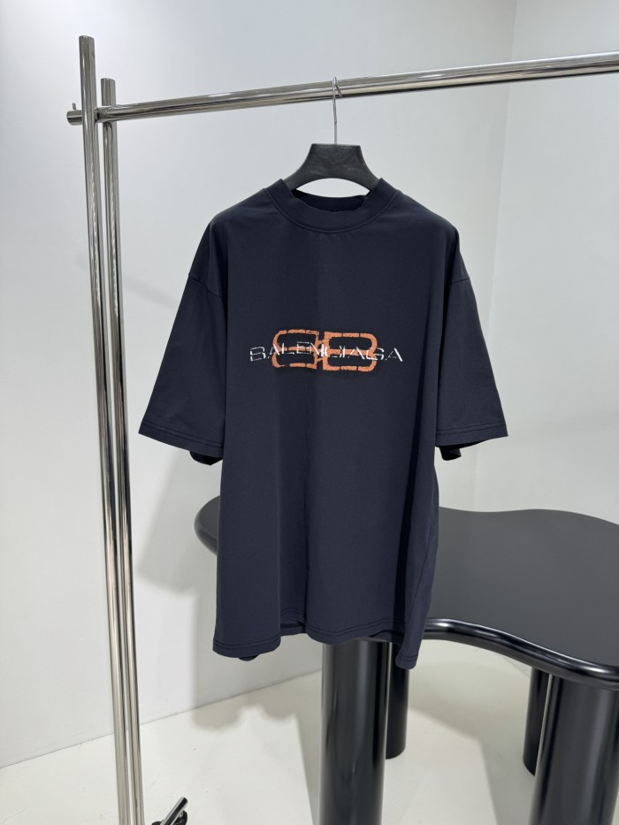 NIGO Balenciaga BB ICON STENCIL Men's Summer Fashion Casual Crew Neck Vintage Plain Knit Oversized Loose Fit T-Shirt #nigo78613