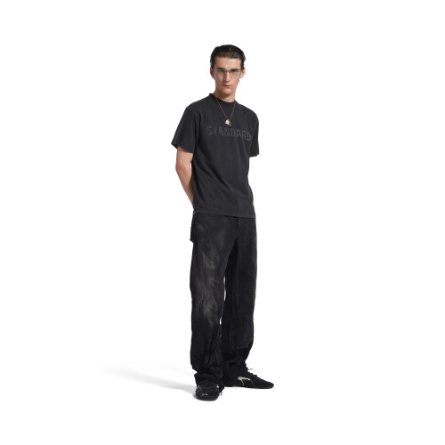NIGO Balenciaga ﻿﻿Men's Summer Standard Print Black Faded Crew Neck Straight-Cut Knit Short-Sleeve T-shirt Ngvp #nigo2353