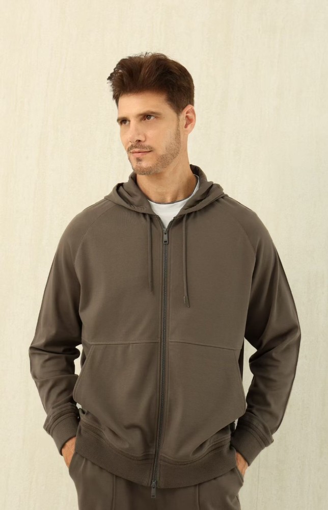 NIGO Ermenegildo Zegna Men's Spring/Fall Zipper Drawstring Hoodie Sweatshirt & Solid-Color Casual Pants Suit Set Ngvp #nigo2352