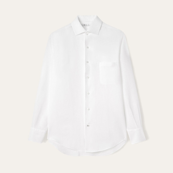 NIGO Loro Piana Men's Spring/Fall Fashion Classic Solid-Color Collared Single-Button Linen Shirt #nigo78636