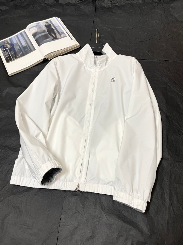 NIGO Brunello Cucinelli Men's Spring/Fall Fashion Casual Solid Color High Neck Double Zip Reversible Jacket #nigo78634