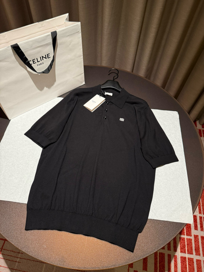 NIGO Celine  Men's and Women's Summer Fashion Casual Solid Color Collared Cotton Short-Sleeve Polo Shirt T-Shirt #nigo78633