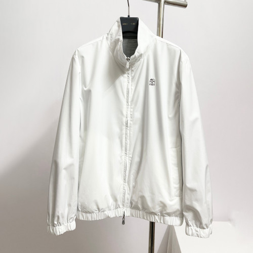NIGO Brunello Cucinelli Men's Spring/Fall Fashion Casual Solid Color High Neck Double Zip Reversible Jacket #nigo78634