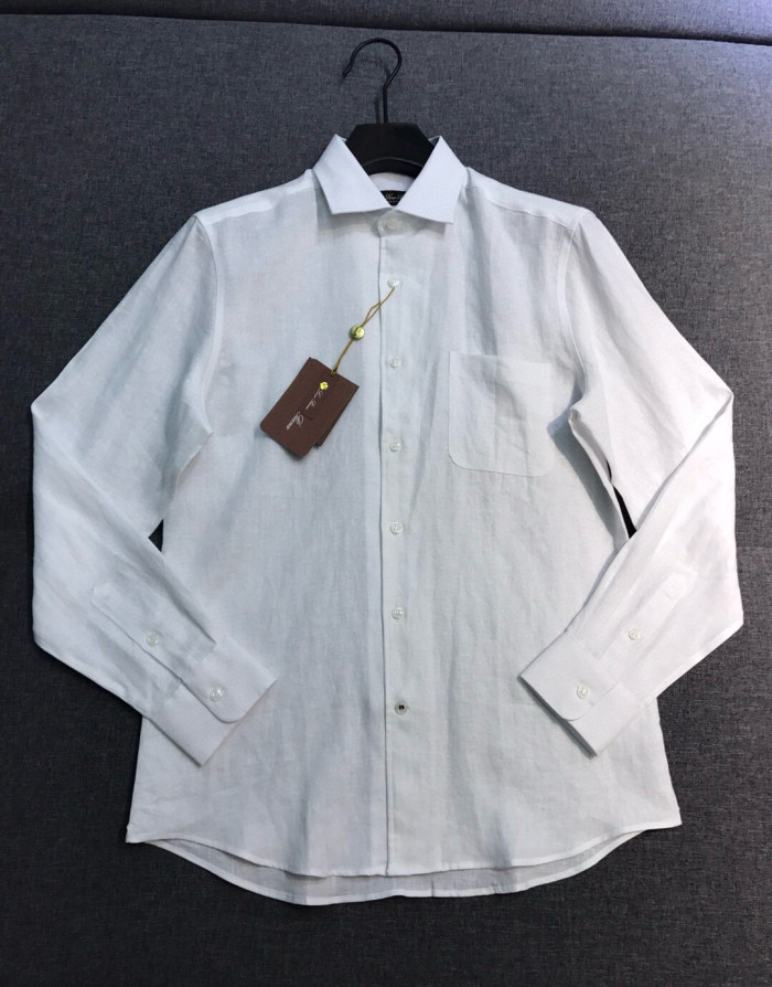 NIGO Loro Piana Men's Spring/Fall Fashion Classic Solid-Color Collared Single-Button Linen Shirt #nigo78636