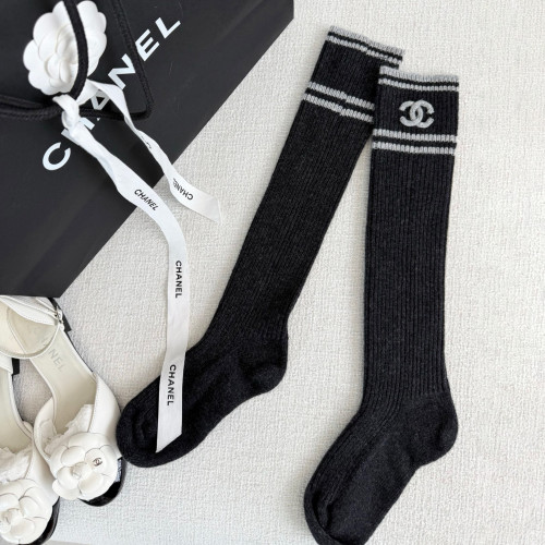 NIGO Chanel Women's Spring/fall Fashion Casual Solid Color Double C Cashmere Knee High Socks  Accessories #nigo78624