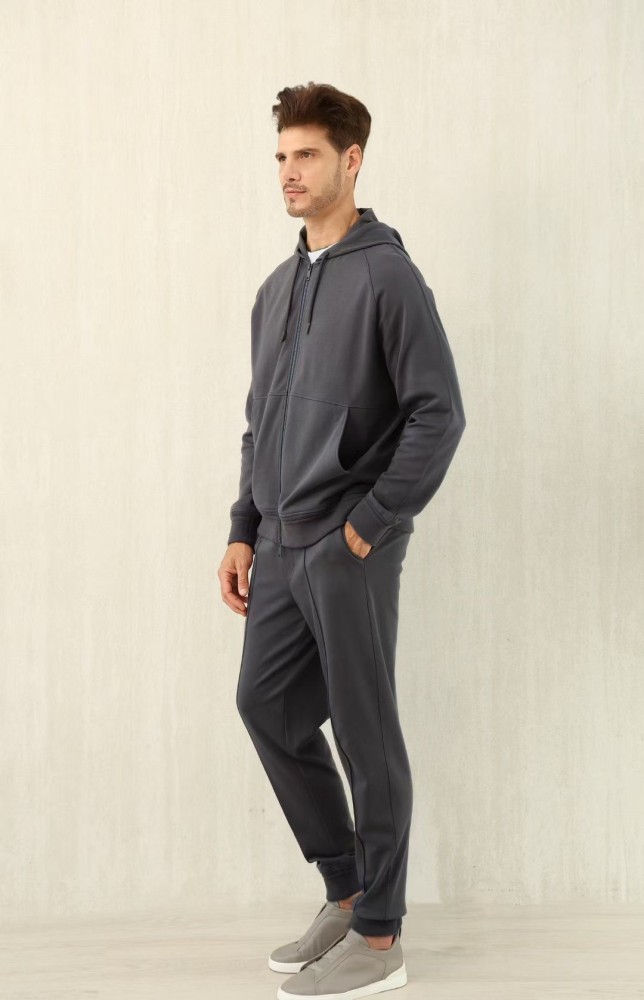 NIGO Ermenegildo Zegna Men's Spring/Fall Zipper Drawstring Hoodie Sweatshirt & Solid-Color Casual Pants Suit Set Ngvp #nigo2352