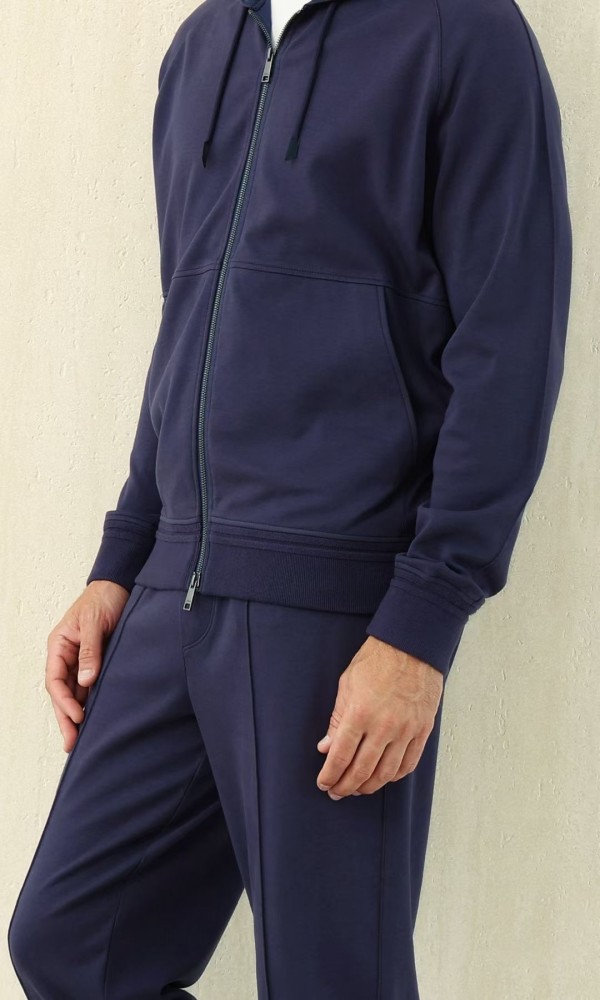 NIGO Ermenegildo Zegna Men's Spring/Fall Zipper Drawstring Hoodie Sweatshirt & Solid-Color Casual Pants Suit Set Ngvp #nigo2352