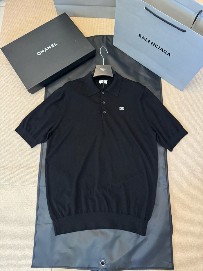 NIGO Celine  Men's and Women's Summer Fashion Casual Solid Color Collared Cotton Short-Sleeve Polo Shirt T-Shirt #nigo78633