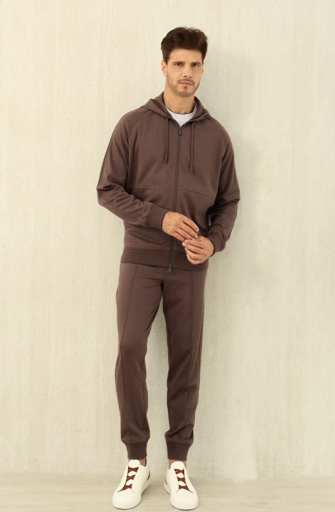 NIGO Ermenegildo Zegna Men's Spring/Fall Zipper Drawstring Hoodie Sweatshirt & Solid-Color Casual Pants Suit Set Ngvp #nigo2352