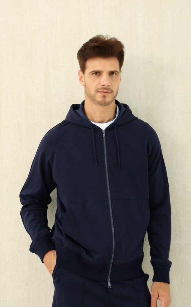 NIGO Ermenegildo Zegna Men's Spring/Fall Zipper Drawstring Hoodie Sweatshirt & Solid-Color Casual Pants Suit Set Ngvp #nigo2352