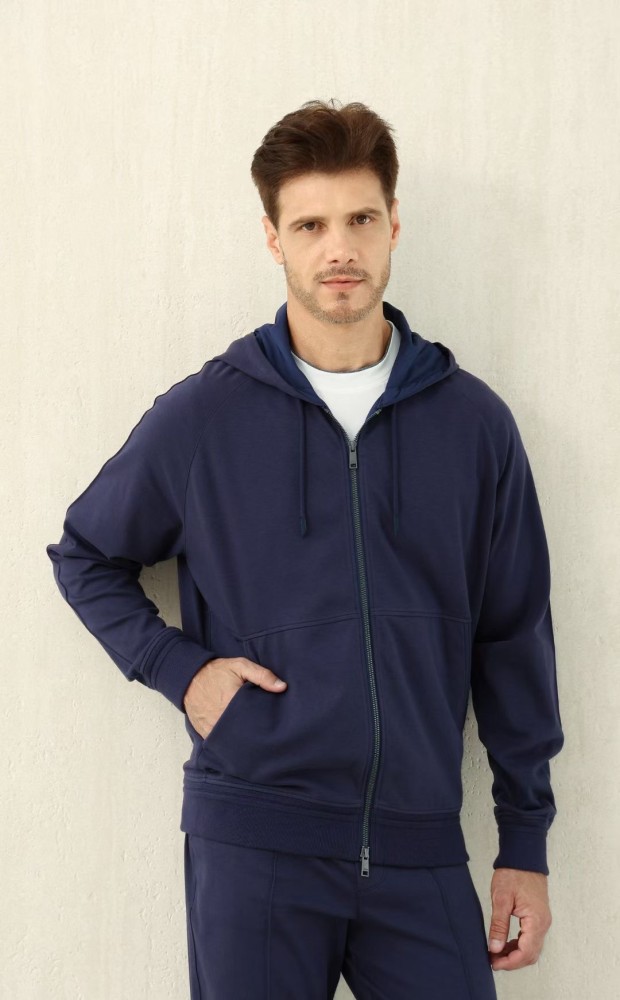 NIGO Ermenegildo Zegna Men's Spring/Fall Zipper Drawstring Hoodie Sweatshirt & Solid-Color Casual Pants Suit Set Ngvp #nigo2352